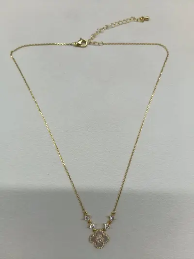 18K Gold Zirkonia Perlmutt-Halskette Schlüsselbein-Kette für Damen - 7