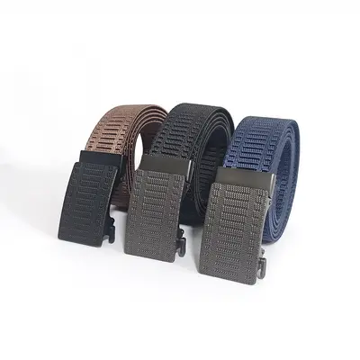 3.5 Tank Dokulu Çizgili Elastik Bel Kemeri Erkek Outdoor Kanvas Kemer Çinko Alaşımlı Toka Aşınmaya Dayanıklı Askeri Eğitim Kemeri