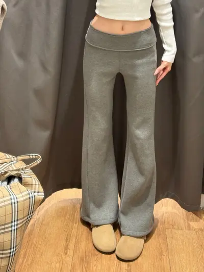 Women's Fleece-Lined High-Waist Flared Yoga Pants - 5
