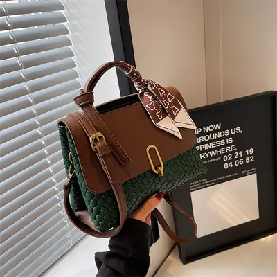 Women's Autumn Plaid Small Square Shoulder Bag - 3