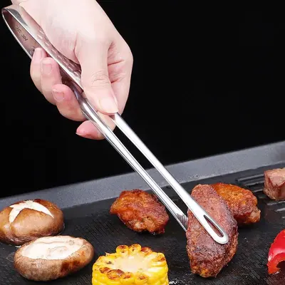不锈钢夹子家用烧烤牛排韩式烤肉夹子厨房料理加长分餐夹食品夹