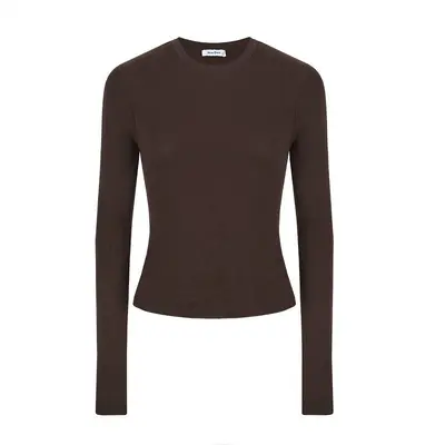 Women's Round Neck Long-Sleeve Basic T-Shirt, Slim Fit - 9
