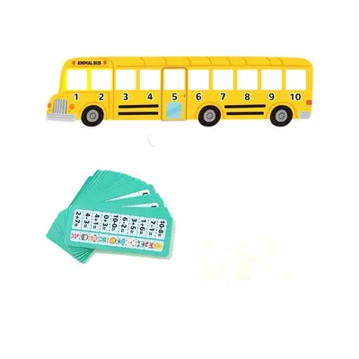 Children's Educational Animal Bus Stop Platform Arithmetic Desktop Game Kindergarten Number Addition and Subtraction Building Blocks Early Education Toy