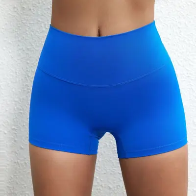 Yoga Sports Shorts, Solid Color, High Stretch, Three-Quarter Length - 10