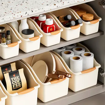 Cabinet storage box roll box kitchen organizer miscellaneous items snack spice basket drawer type miscellaneous items sorting basket