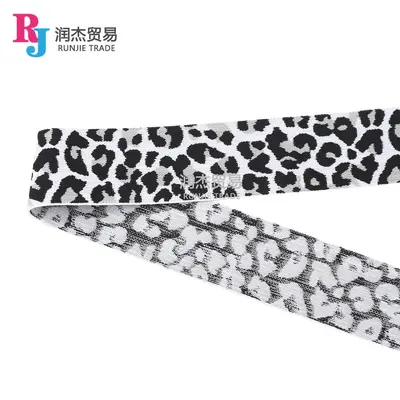 Elastisches Band mit Leopardenmuster, Jacquard, Imitations-Nylon, 1 cm–6 cm, fertiges elastisches Oberschenkel-Schwarzstrumpfband, Gummiband, Kopfband, Hosengürtel