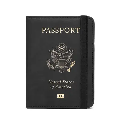 PU leather passport bag, RFID protection, multiple card slots - 7
