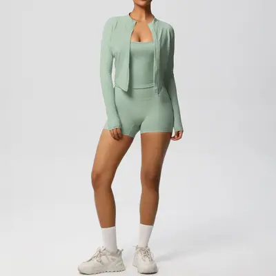 Breathable Sling Yoga Outfit Set, 3-Piece for Women - 10