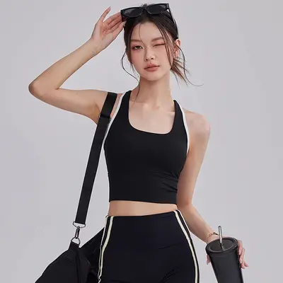 Damen-Sommer-Yogaset, Trägertop und Shorts, Zweiteiler - 7