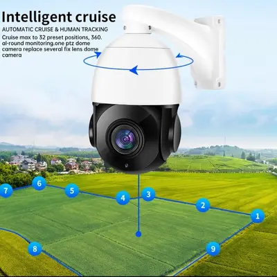 Sınır Ötesi Bestseller 8 Milyon Zoom IP PTZ Kapalı Devre Televizyon Kamerası Açık Alan HD Kızılötesi Gece Görüşü POE - 3