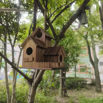 Vogelkäfig aus Massivholz für Papageien, 3 Zimmer, für draußen