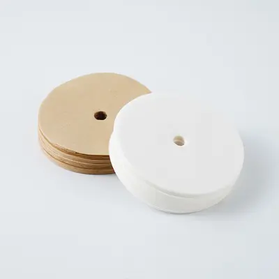 95 mm runde, gelochte weiße Kaffeefilter für French Press und Mokkakanne