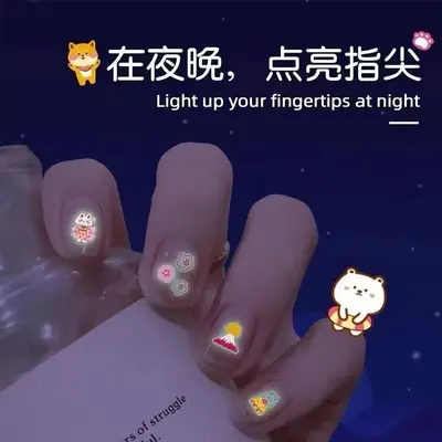 Glow-in-the-Dark Children's Nail Stickers, Waterproof, Eco-Friendly