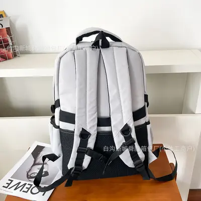 Unisex Letter Print Outdoor Backpack, Large Capacity Junior High Schoolbag - 5
