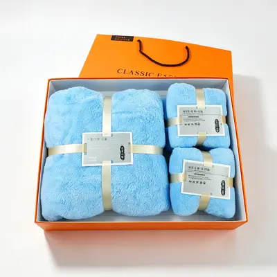 Mercan polar fleece havlu üç parçalı set - 7