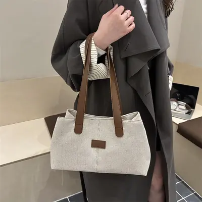 Large Capacity Women's Canvas Single Shoulder Bag, 2025 Model - 2