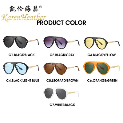 Retro Large Frame Aviator Sunglasses 9093, UV400 Protection - 3