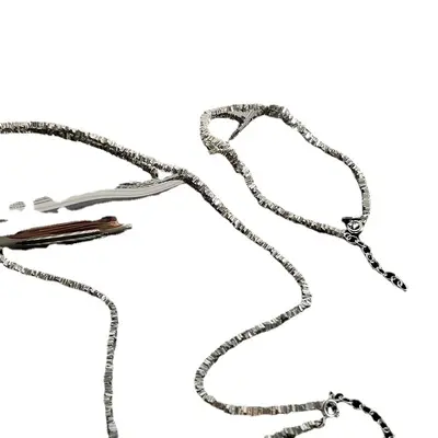 S925 silver layered necklace French style naked chain
