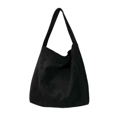 Large Capacity Suede-Look Tote Bag Women's Retro Single Shoulder Bag - 7