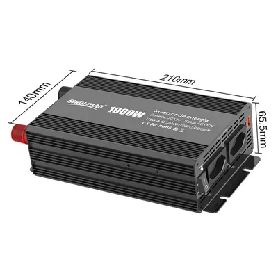 1000W car power inverter, dual AC, Brazil outlets, multi-USB