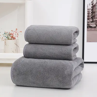 İnternet ünlüsünün aynı stil mercan kadife emici banyo havlusu seti, ücretsiz kargo, solmaz, tüy bırakmaz, LOGO eklenebilir - 9