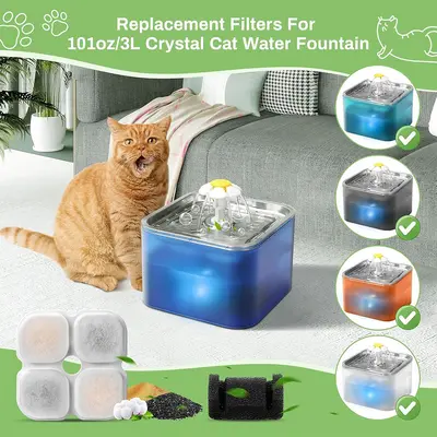 Amazon Best-Selling Water Dispenser Filter 3L Cat Water Fountain Filter Cotton Triple Filter Replacement Pack Boxed
