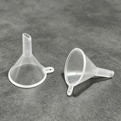 Plastik mini huni, şeffaf, parfüm numune ayırma için