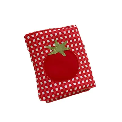 Passport holder, red plaid design, portable mini storage - 6