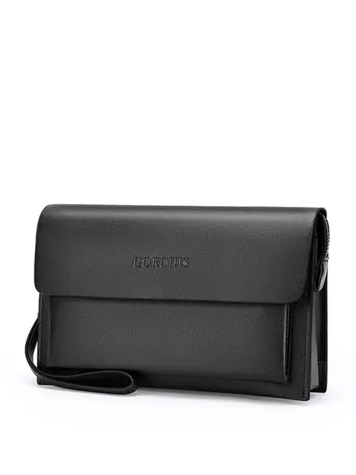 Men's Clutch Bag with Combination Lock, Large Capacity Leather - 6