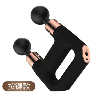 跨境 双头电动筋膜枪 深层肌肉放松按摩器新款迷你液晶筋膜抢