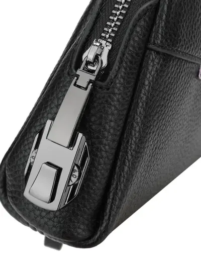 Men's Clutch Bag with Combination Lock, Litchi Grain Soft Leather - 5