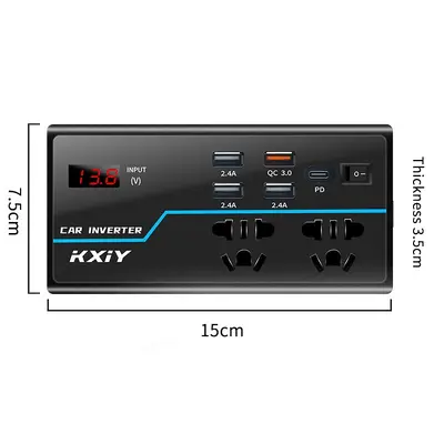 Auto-Wechselrichter 12V/24V auf 110V/220V mit Zigarettenanzünder - 7
