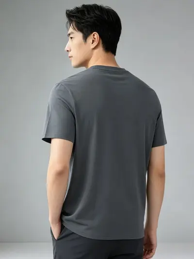 Herren-T-Shirt mit Kurzarm, Sommer, atmungsaktiv, dünn, Buchstabendruck, Sport-Freizeit, rundhalsausschnitt, Baumwoll-Elasthan, Haisheng-Etikett 2W330