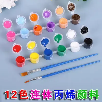 Akrilik boya seti, 12 renk, 3-5ml, çocuklar için