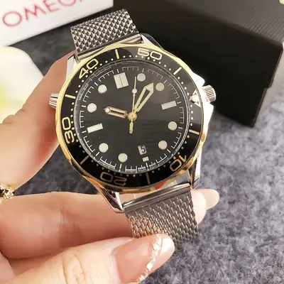 Men's quartz watch mesh band calendar luminous dial