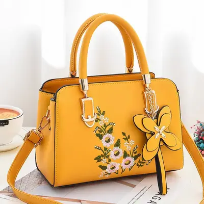 Damen-Schultertasche im chinesischen Stil mit Blumenmuster - 9