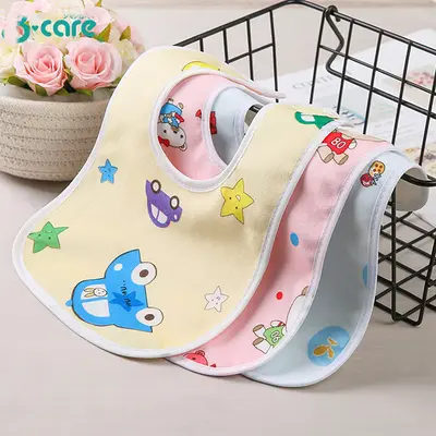 0-3 years baby products crystal velvet U-shaped waterproof snap bibs baby feeding bib toddler brass pocket
