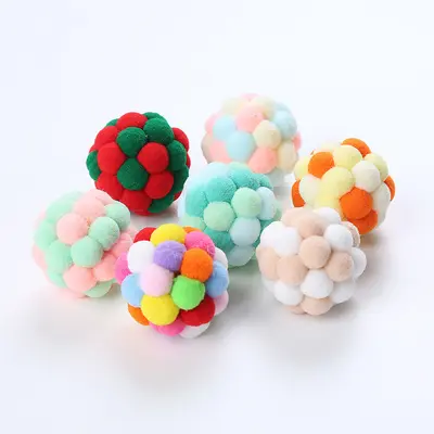 Colorful Squeaky Bell Cat Ball, Wear-Resistant
