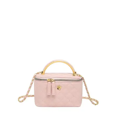Korean Style Diamond-Pattern Small Square Women's Bag with Chain Crossbody - 9