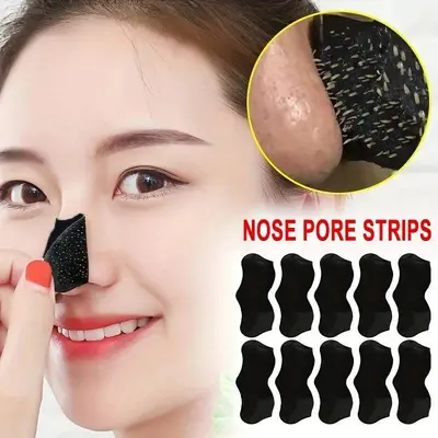 Bamboo Charcoal Blackhead Nose Strips, Peel-Off Pore Cleansing