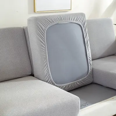 Solid Color Elastic Sofa Cover, Full Coverage, Thickened - 9