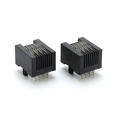 RJ45 8P8C Siyah Dikey Kristal Kafalı Ağ Konnektörü, Cat6 Uyumlu