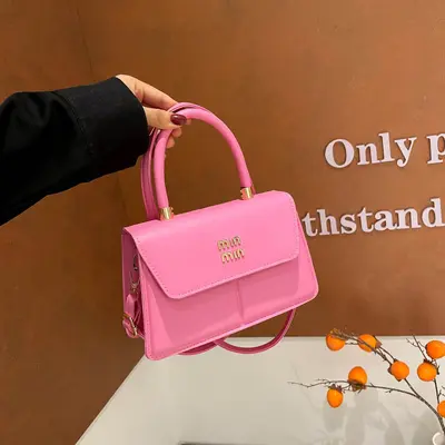 Women's Shoulder Bag, Small Square Model, Solid Color - 4