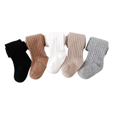 Girls' Solid Color Cotton Tights for Spring and Autumn - 6