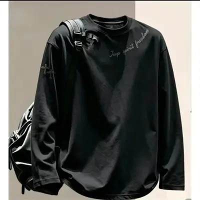 Men's Thin Loose Long Sleeve Base Layer Top, Casual T-Shirt - 7