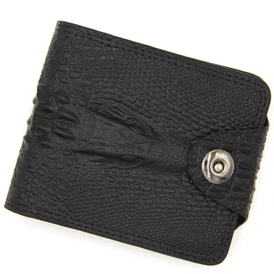 Kurze Herrenbrieftasche mit Krokodilmuster und Magnetverschluss - 6
