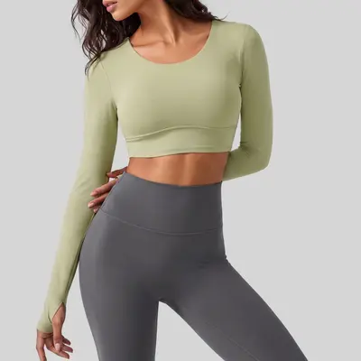 Juyitang Women's Yoga Set, Open Back, Padded-Bra-Free - 10