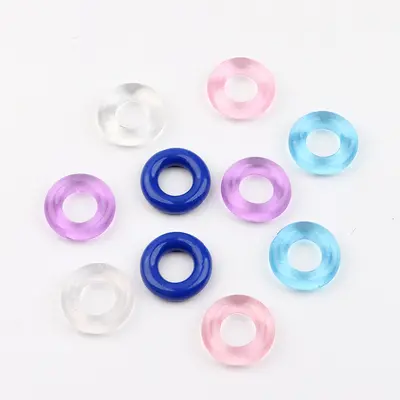 Silicone Cock Ring, Crystal and Three-Color Design