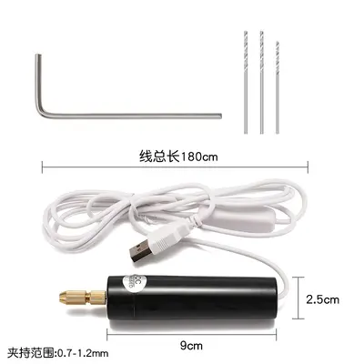 Kristal tutkal diy sondaj matkap elektrikli USB küçük elektrikli matkap inci el yapımı sondaj matkap boynuz çivi ile - 7