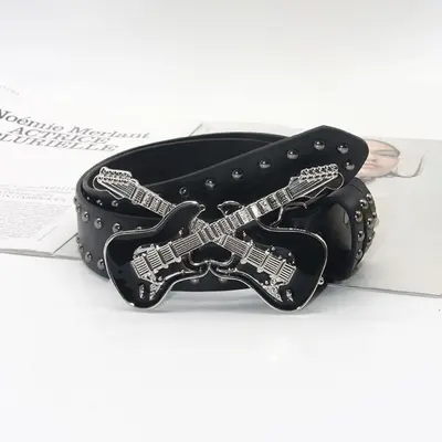 Poker Totenkopf Handschuh Nieten Gürtel Herren Universal Dekoration Gürtel für Röcke Jeans Ledergürtel Punk Style Gürtel - 8